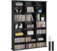 tectake® Étagère Bibliothèque Étagère Rangement CD/DVD pour 840 CDs - 105,5x19x136,5 cm Meuble de Rangement Moderne pour Rangement Bureau, Salon, Chambre, Etagere Rangement Meubles de Salon