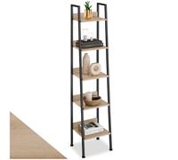 tectake® Étagère échelle à 5 Niveaux 35,5 x 31,5 x 170,5 cm, Bibliothèque Style Industriel Minimaliste, Étagères Verticales Meuble de Rangement Chambre Salon Bureau, Etagere Bibliotheque, Bois Clair