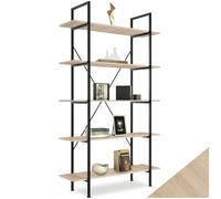 tectake Étagère Échelle Meuble de Rangement Bibliothèque à 5 Niveaux Design Industriel 106 x 34,5 x 179,5 cm - Diverses Couleurs (Marron Clair)