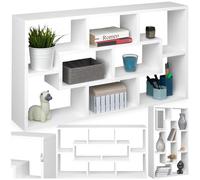 tectake® Etagere Murale 85 x 48 x 16 cm, Étagère Murale 8 Compartiments, Etageres murales Rangement en Bois MDF, Decoration Chambre Salon, Cuisine, Bureau, Étagères de Rangement Etagere Bois, Blanc