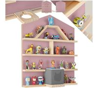 tectake® Etagere Murale Magnétique pour 50 Figurines à Histoire & Boîte à Histoire, Étagère Bois Bibliotheque, Support Figurine Rangement Chambre Enfant Décoration Murale Accessoires Chambre Enfant