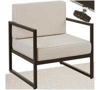 tectake® Fauteuil de Jardin Coussins épais Inclus Cadre en Acier laqué époxy Chaise Fauteuil Salon de Jardin Exterieur Mobilier Canape Exterieur Balcon Terrasse Veranda Maison