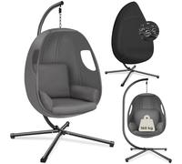Fauteuil suspendu ANIKA avec cadre et coussin 160kg - gris anthracite