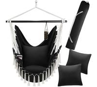 Fauteuil - TECTAKE - Siège MALIKA au style bohème avec compartiment, capacité de charge de 150 kg, 100 x 150 x 150 cm - Noir