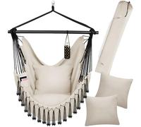 Fauteuil - TECTAKE - Siège MALIKA au style bohème avec compartiment, capacité de charge de 150 kg, 100 x 150 x 150 cm - Beige