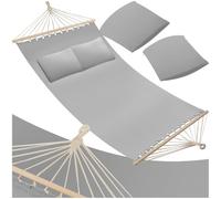 tectake® Hamac 2 Places Hamac Double Exterieur avec 2 Oreillers extérieur, 325x150x2,5 cm, Supporte Max. 240 kg, Couchage 230x 145 cm, pour Relaxation Terrasse Exterieur Piscine Jardin Balcon Veranda