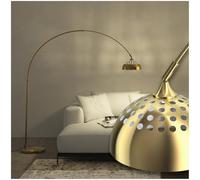 Lampadaire - TECTAKE - Lampe sur pied ARCUS au style rétro en acier, arche téléscopique et abat-jour pivotant, Ø 187-206 cm - Doré