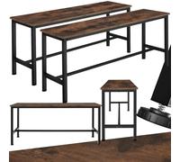 TecTake® Lot de 2 Banc de Salle à Manger Cuisine en Bois et Acier Style Industriel 108x32,5x50 cm Scandinave Meuble Cuisine Meuble Salon Meuble Salle a Manger Meuble entrée Meuble Chambre
