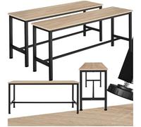 TecTake® Lot de 2 Banc de Salle à Manger Cuisine en Bois et Acier Style Industriel 108x32,5x50 cm Scandinave Meuble Cuisine Meuble Salon Meuble Salle a Manger Meuble entrée Meuble Chambre