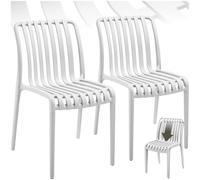 Chaises de jardin - TECTAKE - Lot de 2 chaises ALCUDIA empilables et résistantes aux intempéries 47 x 58 x 80,5 cm - Crème