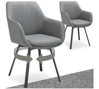 Fauteuil pivotant rembourré avec accoudoirs et dossier gris anthracite