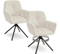 tectake® Lot de 2 Chaise pivotante de Salle à Manger Moderne Fauteuil salon Velours Chaise Ergonomique Rembourrée & Confortable pour Salle à manger, salon, coiffeuse, dressing, bureau, chambre cuisine