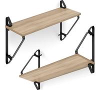 tectake® Lot de 2 Étagère Murale Bibliotheque Meuble de Rangement Industriel Rangement Bureau, Salon, Chambre, Etagere Rangement Meubles de Salon, Salle de Bain Cuisine