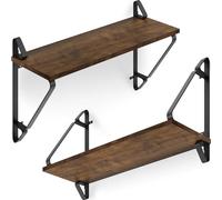 tectake® Lot de 2 Étagère Murale Étagère Bibliothèque Étagères Rangement Meuble Industriel Rangement Bureau, Salon, Chambre, Meubles de Salon, Salle de Bain Cuisine