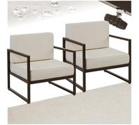 TecTake - Fauteuil de jardin COMOSA - Rembourrage XXL, housse amovible déperlante - Lot de 2