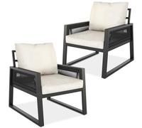 Ensemble de salon de jardin en aluminium Captive au design Rope - Ensemble 3 (2 x fauteuils)