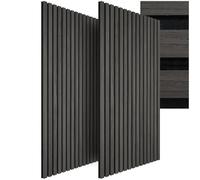 tectake® Lot de 2 Panneaux Acoustiques muraux et pour plafond, en Bois MDF, 110 x 50 x 1,8 cm, Feutre insonorisant, Panneau Mural decoratif pour Isolation phonique Chambre, Bureau, Studio de musique