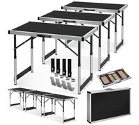tectake® Lot de 3 Table Pliante Multifonction 100 x 60 cm, Tables à tapisser Portable en Aluminium, Hauteur réglable sur 4 Niveaux, Table de Camping Barbecue Pique-Nique Buffet, Support pour tapisser