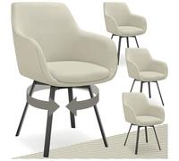 tectake® Lot de 4 Chaise pivotante de Salle à Manger Moderne Fauteuil salon Chaise Ergonomique Rembourrée Confortable Chaise Design Meuble salon pour Salle à manger, salon, coiffeuse, chambre, cuisine