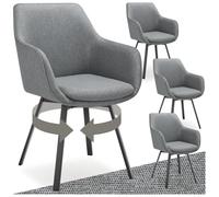 Fauteuil pivotant rembourré avec accoudoirs et dossier gris anthracite
