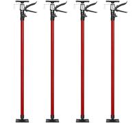 tectake® Lot de 4 Etais telescopique Support Plafond, Etai telescopique, réglable en hauteur de 115 à 290 cm, Charge max. 30kg par Etai de soutien, Fixation rapide, Bricolage, Outil plaquiste, Rouge