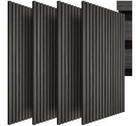 tectake® Lot de 4 Panneaux Acoustiques muraux et pour plafond, en Bois MDF, 110 x 50 x 1,8 cm, Feutre insonorisant, Panneau Mural decoratif pour Isolation phonique Chambre, Bureau, Studio de musique
