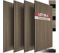 tectake® Lot de 4 Panneaux Acoustiques muraux et pour plafond, en Bois MDF, 110 x 50 x 1,8 cm, Feutre insonorisant, Panneau Mural decoratif pour Isolation phonique Chambre, Bureau, Studio de musique