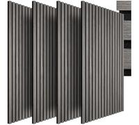 tectake® Lot de 4 Panneaux Acoustiques muraux et pour plafond, en Bois MDF, 110 x 50 x 1,8 cm, Feutre insonorisant, Panneau Mural decoratif pour Isolation phonique Chambre, Bureau, Studio de musique