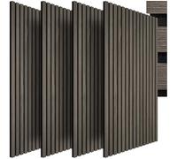tectake® Lot de 4 Panneaux Acoustiques muraux et pour plafond, en Bois MDF, 110 x 50 x 1,8 cm, Feutre insonorisant, Panneau Mural decoratif pour Isolation phonique Chambre, Bureau, Studio de musique