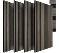 Isolation acoustique - TECTAKE - Lot de 4 panneaux acoustiques SONIC WALL aspect bois en MDF, 60 x 120 x 2,1 cm - Chêne gris
