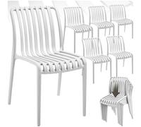 tectake® Lot de 6 Chaise de Jardin Fauteuil Salon extérieur empilable, résistant aux intempéries, pour Salon de Jardin Exterieur, Meuble pour Amenagement Balcon Terrasse