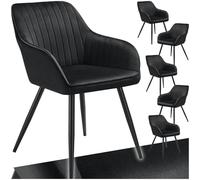 tectake® Lot de 6 Chaise de Salle à Manger rembourrée Moderne Chaise Velours Fauteuil Salon Chaise Scandinave Pieds en Acier Élégant Chaise Coiffeuse, Chambre, Coiffeuse, Salon, Cuisine, Dressing