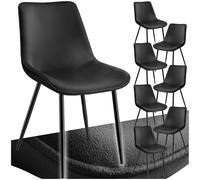 tectake® Lot de 8 Chaises de Salle à Manger Chaises Rembourrées Chaise Ergonomique Velours Fauteuil Salon Chaise Scandinave Pieds en Metal Noir Chaises Coiffeuse, Chambre, Salon, Bureau, Cabinet