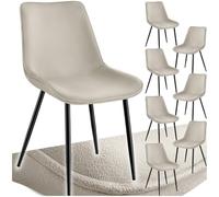 tectake® Lot de 8 Chaises de Salle à Manger Chaises Rembourrées Chaise Ergonomique Velours Fauteuil Salon Chaise Scandinave Pieds en Metal Noir Chaise Coiffeuse, Chambre, Salon, Bureau, Cabinet