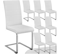 tectake® Lot de 8 Chaises de Salle à Manger Moderne Chaise Ergonomique Rembourrée Confortable Chaise Design en Cuir synthétique Meuble Salon avec Pieds en Acier pour Salon, Coiffeuse, Chambre
