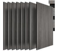 tectake® Lot de 8 Panneaux acoustiques, 120 x 60 cm, Placage en Bois | Effet 3D, Feutre insonorisant, découpables, MDF, Montage facile, Colle ou Vis, Dimensions adaptables, Chêne gris clair