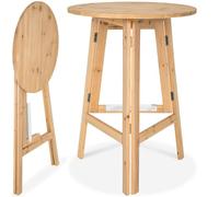 tectake® Mange Debout en Bois Table Haute Pliable Polyvalente Robuste et Stable Petite Table de Jardin Mariage Anniversaire Bapteme Barbecue Bar Exterieur Ø79 cm Hauteur 110 cm