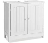 tectake® Meuble sous lavabo Meuble de Rangement de Salle de Bain Traditionnel 62 x 30 x 60 cm 2 Portes, Armoire Salle de Bain Toilette Rangements sous évier Petit Meuble WC ou sous Vasque