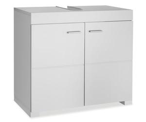 tectake® Meuble sous lavabo Rangement Salle de Bain Moderne 60x35x56 cm avec 2 Portes, Armoire Salle de Bain Toilette Rangements sous évier WC Meuble sous Vasque