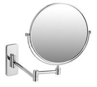 tectake® Miroir de Maquillage Ø20 cm avec grossissement 10x, Inclinable à 360°, Orientable, Rabattable, Miroir Double Face en Acier chromé, Fixation Murale, Maquillage et Rasage, Salle de Bain, Hôtel