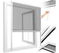 tectake® Moustiquaire fenetre plissé Moustiquaire Enroulable Cadre Aluminium 110x160cm Filet Anti Moustique Résistante aux intempéries & aux UV idéal Chambre Enfant Salon Chambre Bebe Entrée Maison