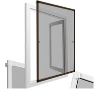 tectake® Moustiquaire fenetre & Store Cadre en Aluminium 100x120cm Marron Filet Anti Moustique Résistante aux intempéries & aux UV idéal Chambre Enfant, Salon, Chambre Bebe Entrée Maison