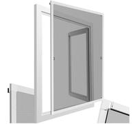 tectake® Moustiquaire pour Fenêtres, 80 x 100 cm, Découpable sur mesure | Cadre en Aluminium, Filet en Fibre Verre, Sans Vissage ni perçage, Résistante aux Intempéries et UV, Montage facile, Blanc