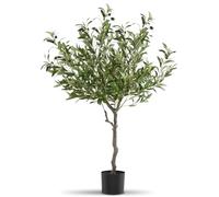 tectake® Olivier Artificiel 120cm Plante Artificielle Fausse Plante Interieur Arbre Vert Arbre Artificiel Décoration Maison idéal pour Décoration Salon Chambre Cuisine Dressing Chambre Enfant Bureau