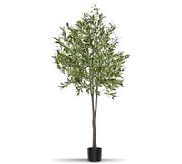 tectake® Olivier Artificiel 180cm Plante Artificielle Fausse Plante Interieur Arbre Vert Arbre Artificiel Décoration Maison idéal pour Décoration Salon Chambre Cuisine Dressing Chambre Enfant Bureau