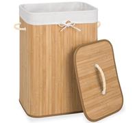 tectake® Panier à linge Corbeille a linge en Bambou Panier rangement Pliable & Sac à Linge Amovible Bac de rangement Organisateur salle de bain chambre Panière à linge Buanderie 72L