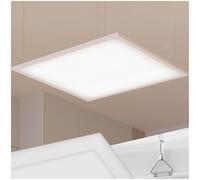 tectake® Panneau LED chaud sans Éblouissement, 45 x 45 cm, plat | Effet rétroéclairé, Acier laqué époxy & Aluminium, Forme carré, Montage mural ou Plafond, Puissance 24 W, 3000K, blanc