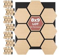 tectake® Panneaux acoustiques 76 x 62 cm, Lot de 8, Aspect Chêne, MDF et Placage en bois véritable, Découpables, Feutre insonorisant, Panneaux isolants phonique, Montage facile - Marron Chêne
