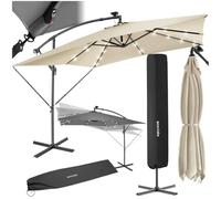 Parasol à LED solaire Sunna avec manivelle 2,5 x 2,5 m - beige