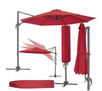 tectake® Parasol de Jardin Exterieur Parasol Déporté, en Aluminium, Ø 300 cm, Inclinable & Réglable en hauteur, Protection UV 50+, Résistant au vent, Housse de protection incluse, Salon de jardin